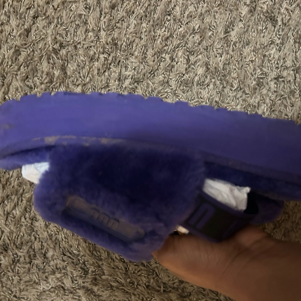 UGG Women's Plush Purple Slippers - Picture 2 of 4